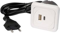 interBär 9016-018.81 3-voudig USB-laadbus Set van 1 stuks Met USB, Met USB-C IP20 Wit