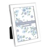 Laura Ashley 4x6 witte emaille fotolijst, zilveren metalen rand met ezel