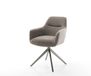 Pejo-Flex Chaise pivotante Tissu structuré doux Taupe Pied croisé large Grafite Pivotement sur 360° Fonction bascule Ressorts ensachés