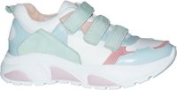 Twins 323121 Lage Sneakers Kinderen Leer Klittenband Breed Aqua