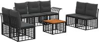 vidaXL - Bank loungeset - Polyester - Zwart en donkergrijs