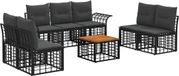 vidaXL - Bank loungeset - Polyester - Zwart en donkergrijs