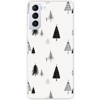 Samsung Galaxy S21 Beschermende Siliconen Case - Elegante Dennenboom