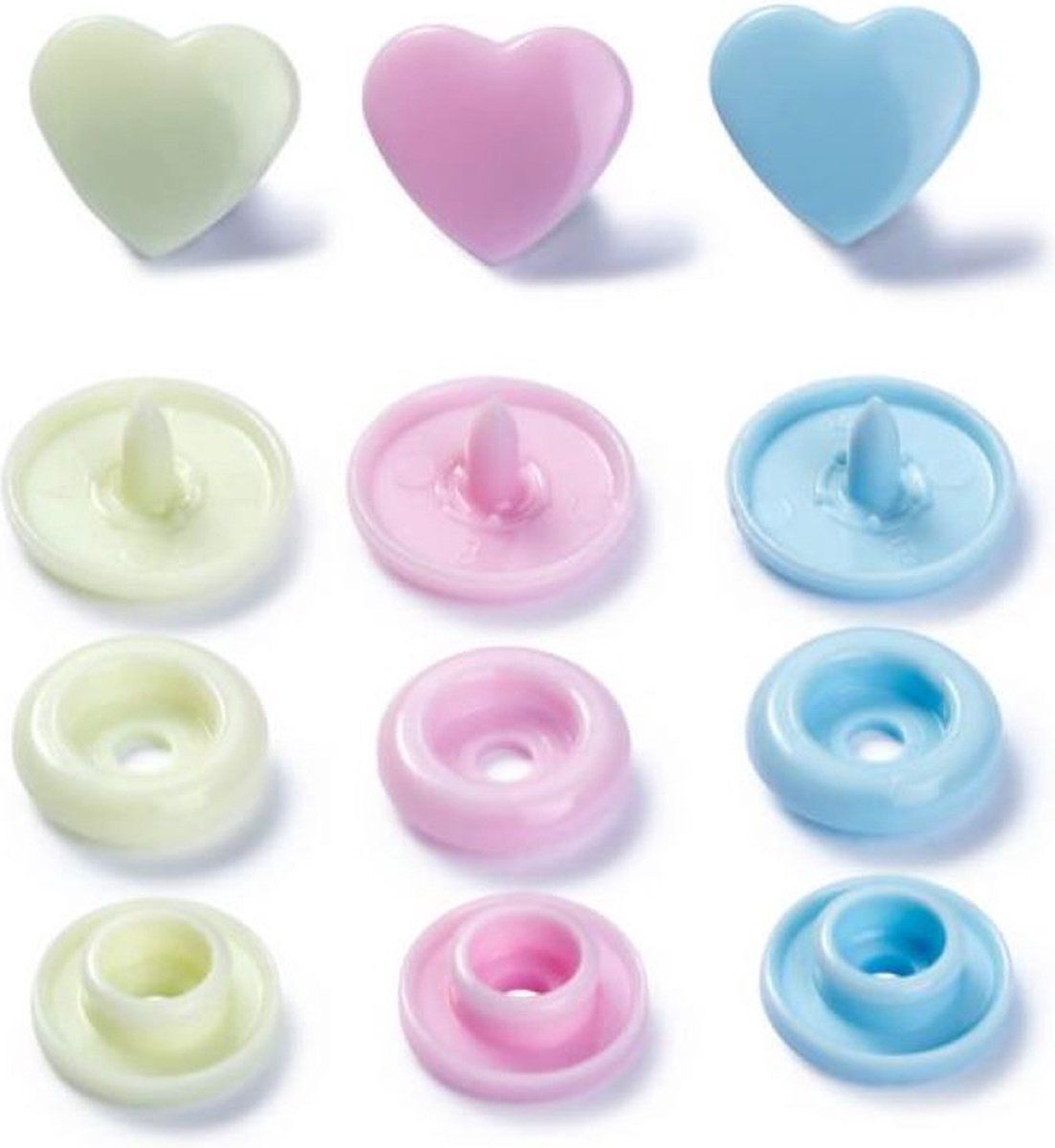 Prym Love Drukknopen Hart 12,4mm Roze-Groen