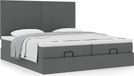 Prolenta Maison Exclusive - Ottomaans bedframe met matras, donkergrijs, 200x200 cm, textiel