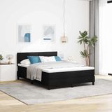 Maison Exclusive - Boxspringbed met LED-verlichting, zwart, 140 x 200 cm, gestoffeerd