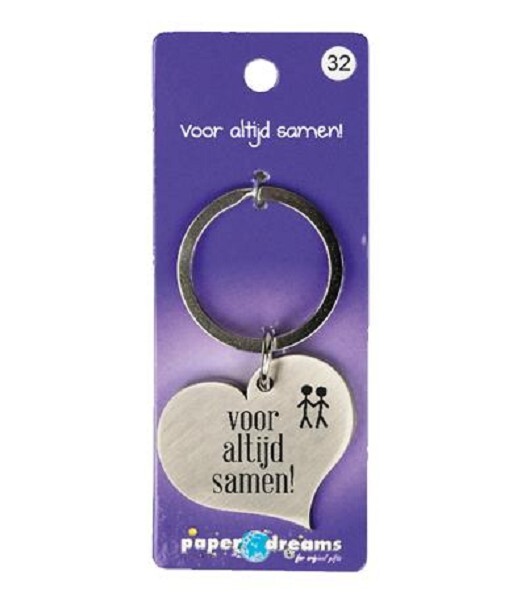 Paper Dreams Hart sleutelhanger - voor altijd samen