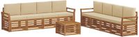 vidaXL - Bank loungeset - 8 zitplekken - Natuurlijk en beige - Acacia hout