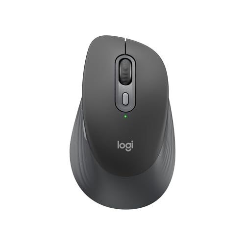 Logitech Signature Comfort M840 L, draadloze muis, Bluetooth-muis met stille klikken, SmartWheel, aanpasbare knoppen, compatibel met Windows, macOS, iPadOS - Grafiet