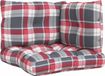 vidaXL Palletkussens 3 st ruitpatroon stof rood