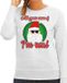 Bellatio Decorations Shoppartners Bv Foute Kersttrui / sweater - Ask your mom I am real - grijs voor dames - kerstkleding / kerst outfit XS