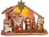 Krist+ Kerststal voor kinderen - met beeldjes en verlichting - 22,5 cm - kinderkamer kerststalletje
