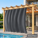 Rosnek Rideau d'extérieur extra-large occultant imperméable coupe-vent 254 x 274 cm gris foncé 1 panneau