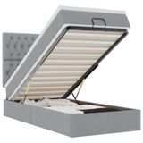 vidaXL Ottoman bed met matras en LED's 120x190 cm stof lichtgrijs
