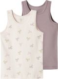 NAME IT - NMFTANK TOP 2P BARELY PINK BOW NOOS - Meisjes - Maat 92 - Katoen/Elastaan - Violet