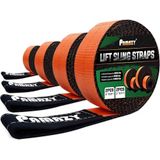 2 Avondmaal 2 STKS 2"x3FT & 2 STKS 2"x7FT Avondmaal Stevige Lift Sling Bandjes, 18000LB Capaciteit Heavy Duty Oog-Oog Nylon Band voor Takel, 2-laags Polyester Rigging Bandjes, Tree Saver Recovery Straps Web