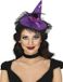 Fiestas Guirca Halloween heksenhoed - op diadeem/haarband - paars - meisjes/dames - accessoires