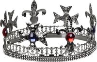 Boland Metalen kroon Royal king zilver - 59 cm - Volwassenen - Unisex