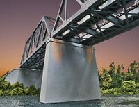 Walthers Cornerstone 933-4552 Dubbele Spoorwegbrug Betonnen Pieren (2) Kit