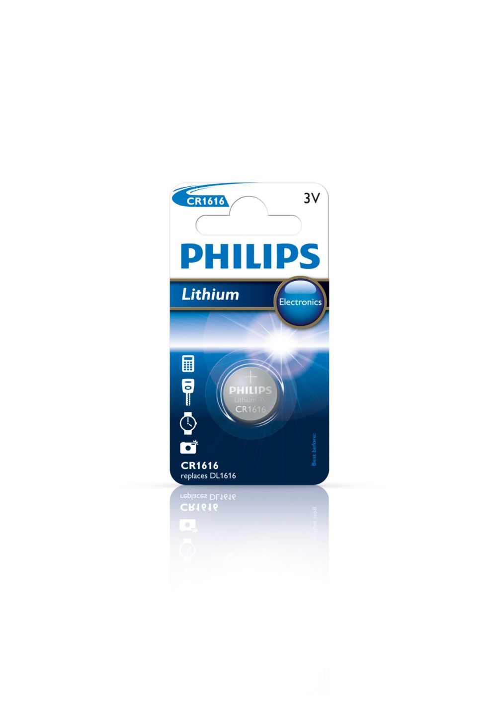 Philips Minicells Batterij CR1616/00B - Lithium - 3V - Zilver