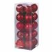 Set Santa's House Set van 20 kerstballen gesorteerd Ø 6 cm glanzend gesatineerd glitter