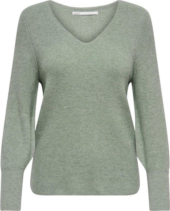 ONLY ONLATIA L/S V-NECK CUFF KNT NOOS Dames Trui - Chinois Green - Maat S
