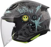 LS2 OF622 Funny II Scribble grijs blauw kinder jethelm
