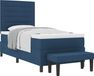 Prolenta Maison Exclusive - Boxspringbed met hoofdeinde, blauw, 80 x 200 cm, gestoffeerd