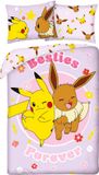 Halantex Pokémon Dekbedovertrek Besties - 140 x 200 + 70 x 90 cm - Polyester