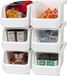 Boîtes de rangement, en plastique, empilables, lot de 6, blanches, 35x20x7 cm