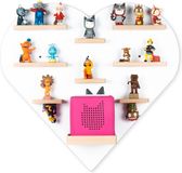 BOARTI Houten hart kinderplankje Toniebox figuren wandplank Tonies muziekdoosje Wit MDF