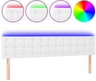 vidaXL Hoofdbord LED 180x5x78/88 cm Kunstleer Wit