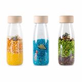 Petit Boum - Babyspeelgoed set van 3 sensorische flesjes - Blauw