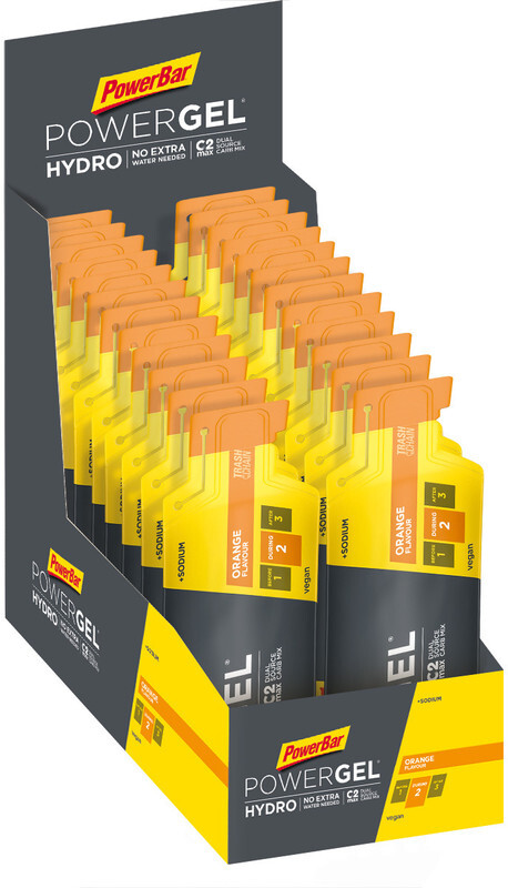 PowerBar PowerGel Hydro Sportvoeding met basisprijs Orange 24 x 67ml geel/grijs 2019 Sportvoeding