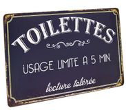 Hioni Toilet voor gebruik op 5 minuten, metalen bord, poster, metalen plaat, slogan kunst, decoratie, vintage, voor bar, café, pub