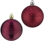 Krist+ Gedecoreerde Kerstballen - 16x St - Wijn/Bordeaux Rood - Kunststof - 6 Cm