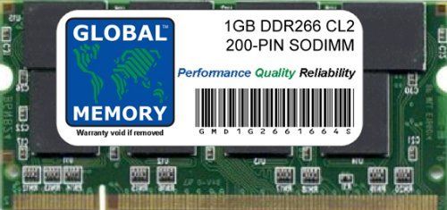 GLOBAL MEMORY 1GB DDR 266MHz PC2100 200-PIN SODIMM GEHEUGEN RAM VOOR LAPTOPS/NOTITIEBOEKJE