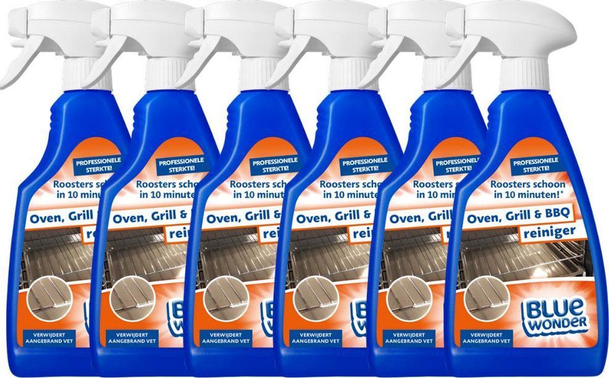 Blue Wonder Oven-, Grill- en Barbecue-reiniger Spray Voordeelverpakking - 6 x 500 ml