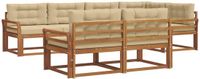 vidaXL - Acacia Hout Loungeset - Hoek Loungeset - Natuurlijk en Beige - 7 Zitplekken
