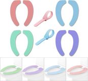 JMXZ 4 paar zachte toiletbrilstickers - blauw, groen, paars, roze