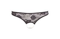 Cottelli LINGERIE Open koord met tweerijige parelketting in het kruis Zwart M