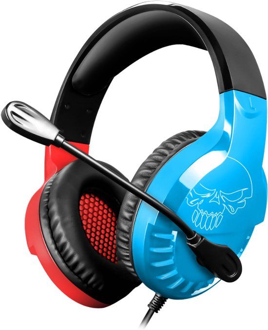 Spirit of Gamer Headset – Kinder Koptelefoon - Koptelefoon - Microfoon – Geschikt Voor Headset Nintendo Switch/PS5/PS4/Xbox Series X/S/Xbox One/Pc – Ruisonderdrukkende Microfoon – Verstelbare hoofdband – Helder geluid – Blauw/Rood/Zwart