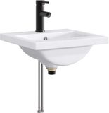 vidaXL Lavabo de salle de bain avec robinet et évacuation Noir mat