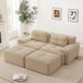 MODENUIT Canapé d'angle 204 x 177 x 69 cm - Cord Beige