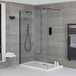 Nox douche-en-suite 1 vaste douchewand 76cm x 195cm met mat zwart profiel en witte douchebak 76cm x 76cm