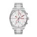 HUGO Analoog multifunctioneel quartz horloge voor mannen #Fast Collection met zilveren roestvrijstalen armband - 1530373, Wit, Modern