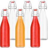 Merkloos Relaxdays Beugelflessen - set van 6 - 500 ml - glas