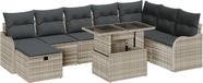 vidaXL - Tuinbank - Set - 9 - st - Lichtgrijs - poly - rattan