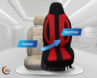 Bremer Sitzbezüge Autostoelhoezen voor Seat Arona BJ vanaf 2017 – Stoelhoezen voor bestuurder en passagier in Zwart/Rood