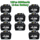 StarTech Makita 18V accu - Vervangingsaccu BL1830, BL1840, BL1850, BL1860 - Li-Ion - Hoge capaciteit 9000mAh - Set van 10 stuks